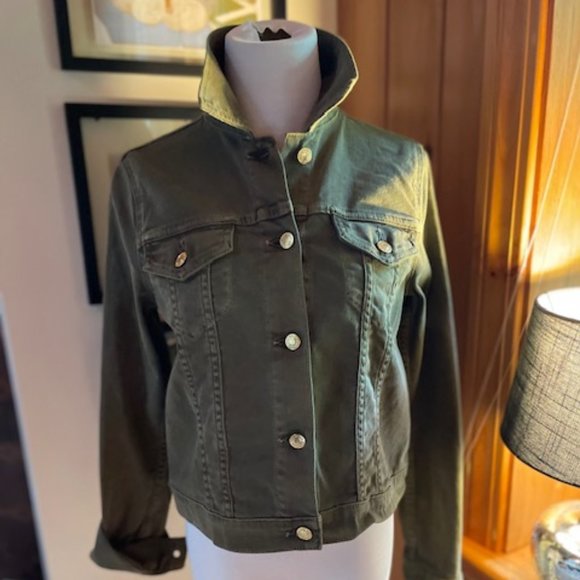 MICHAEL KORS Military Green Jean Jacket - S - Picture 9 of 12